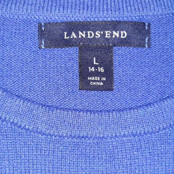 LAND'S END Long Sleeve 100% "Kaschmir" Crewneck Size 14-16 (L) - Picture 3 of 4